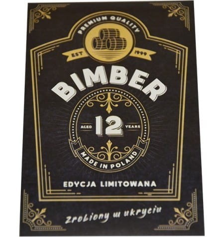 ETYKIETY NA BIMBER- CZARNA- ZROBIONY W UKRYCIU