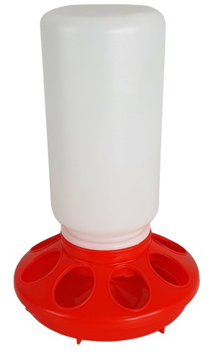 Karmidło dla kurcząt, biało czerwone, zakręcane, 1 kg