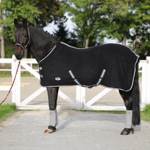 Derka York Britta polarowa z pasami czarna 145 cm 