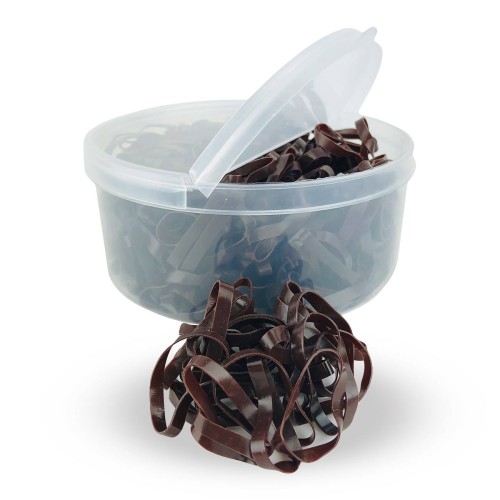 GUMKI DO GRZYWY SILIKONOWE W PUDEŁKU BRĄZOWE