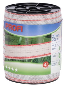 TAŚMA PROFI 200M 20MM  BIAŁO CZERWONA