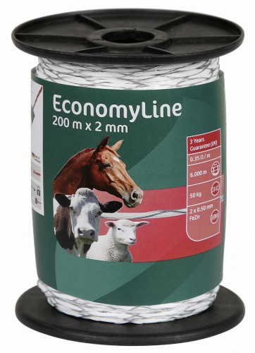 Plecionka ECONOMY 200mb 2x0,50mm biała CA