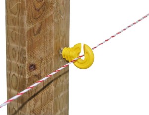 IZOLATOR Z WKRĘTEM DO DRUTU I PLECIONKI ŻÓŁTY