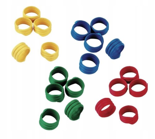 OBRĄCZKA SPIRALNA DLA PTAKÓW 16 MM  ŻÓŁTY