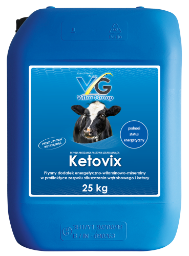 KETOVIX 25kg płynny dodatek energetyczno–witaminowo–mineralny dla krów 25 kg